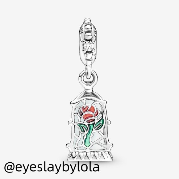 Pandora Disney Beauty and the Beast Enchanted Rose Dangle Charm - Picture 6 of 6